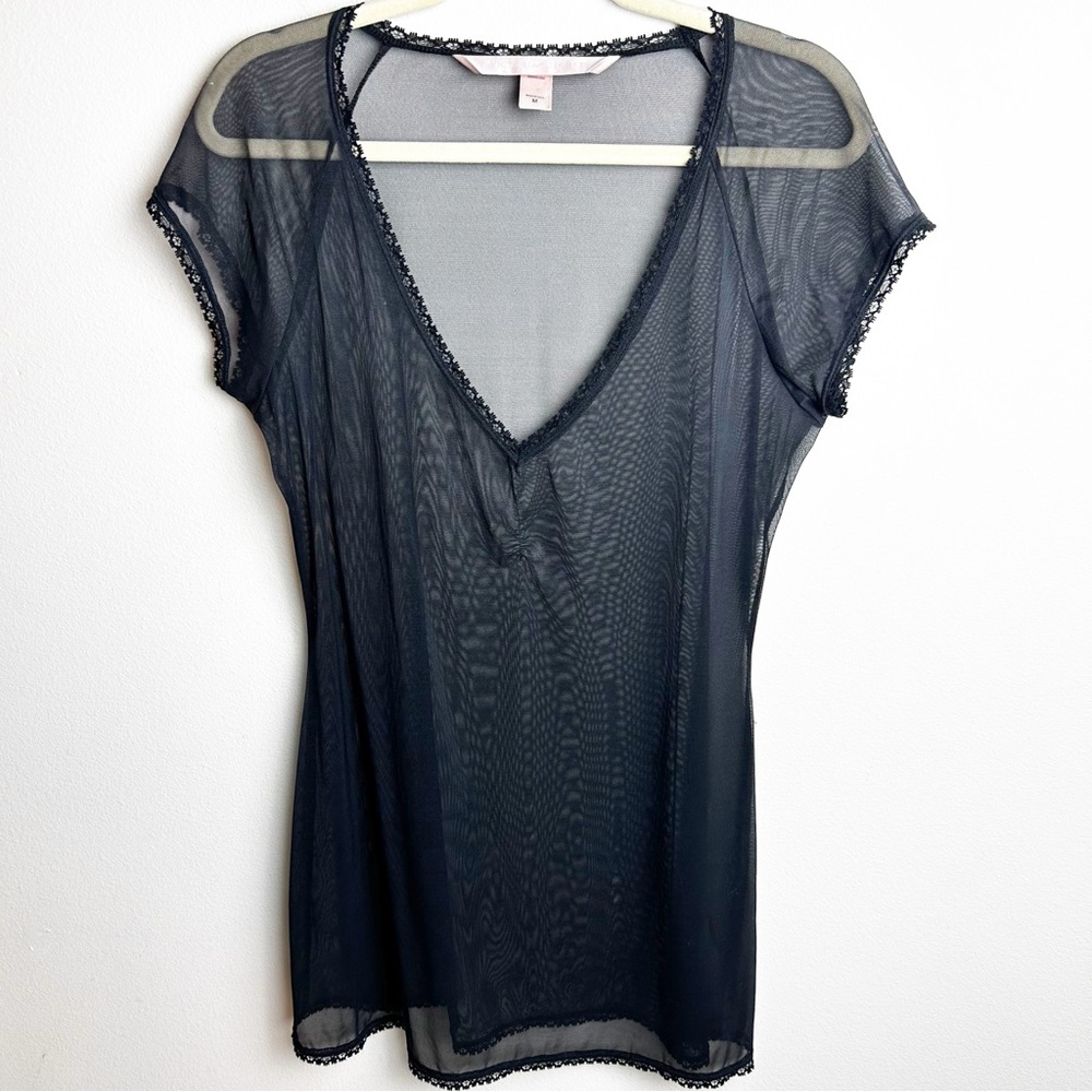 Y2K Vintage Victoria's Secret black sheer slip dress size: M